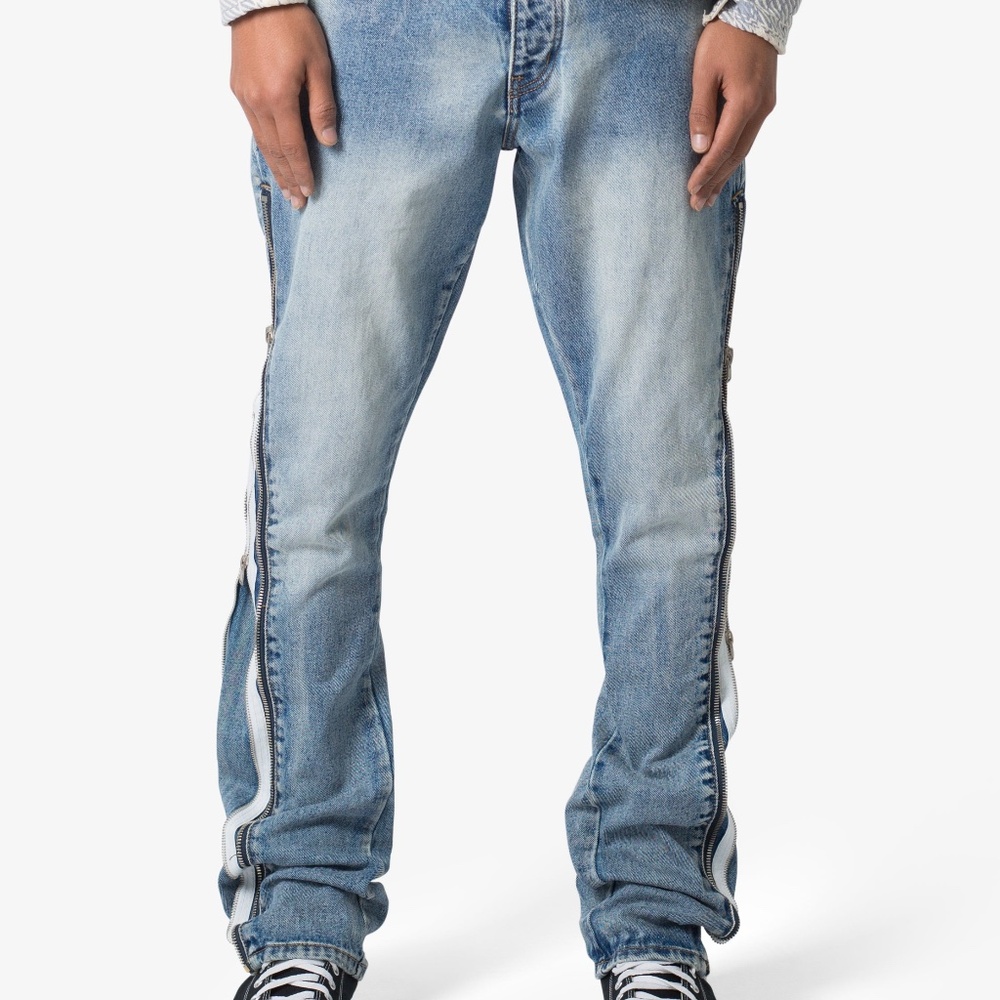 mnml B574 Zipper Flare Denim - Blue Size 32Blue / 32